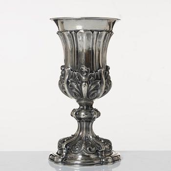 A silver goblet, possibly German, 19th Century.