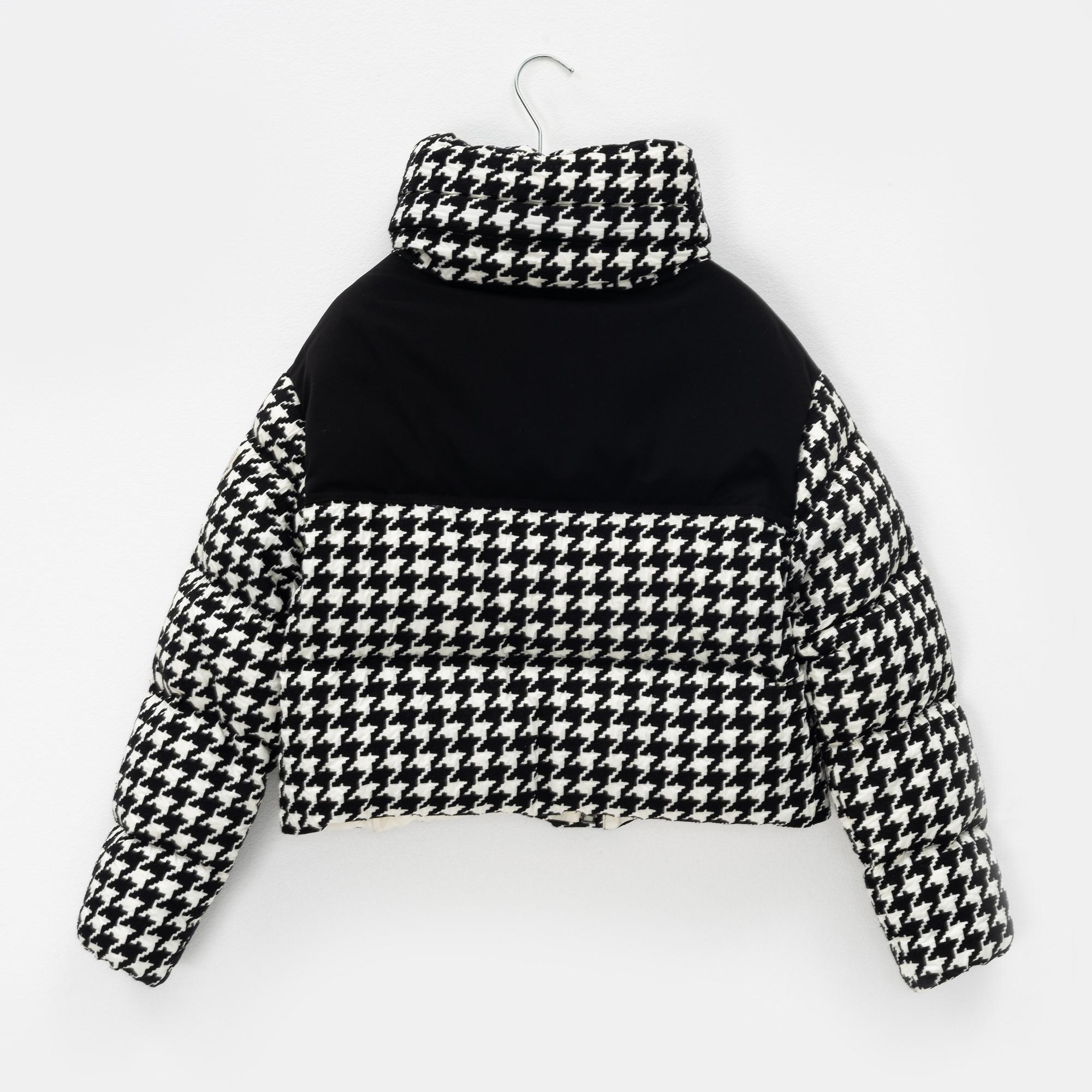 Moncler, a houndtooth pattern 'Nil' down jacket, size 0.