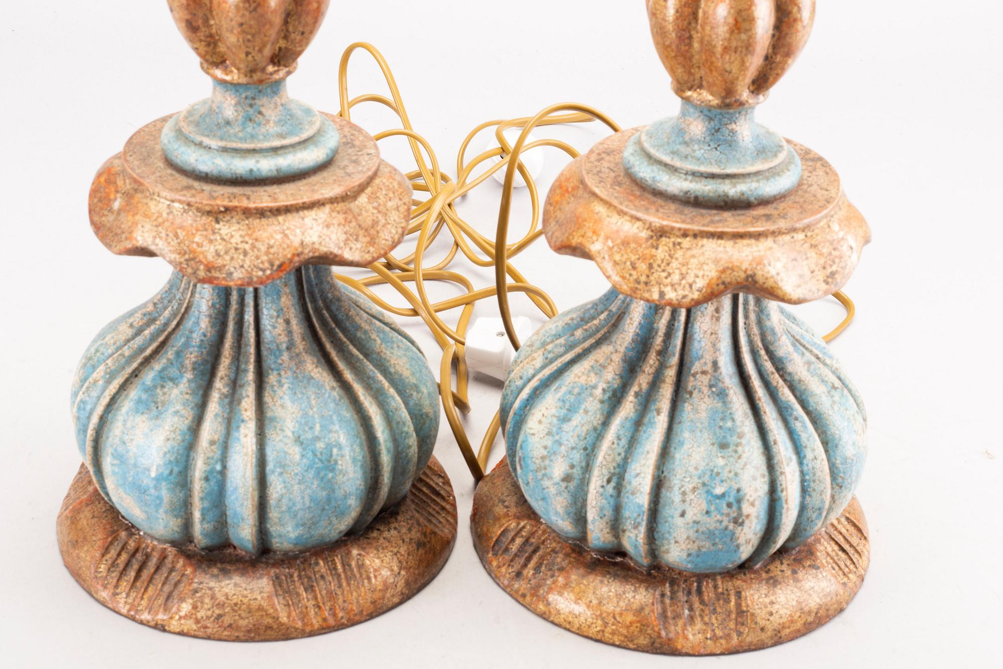 Table lamps, a pair, Baroque style, Paoletti, Florence Italy, second half of the 20th century.