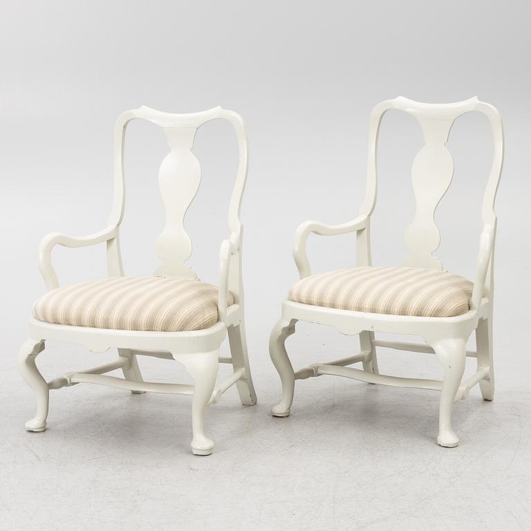 Armchairs, a pair, late Baroque, 18th century.