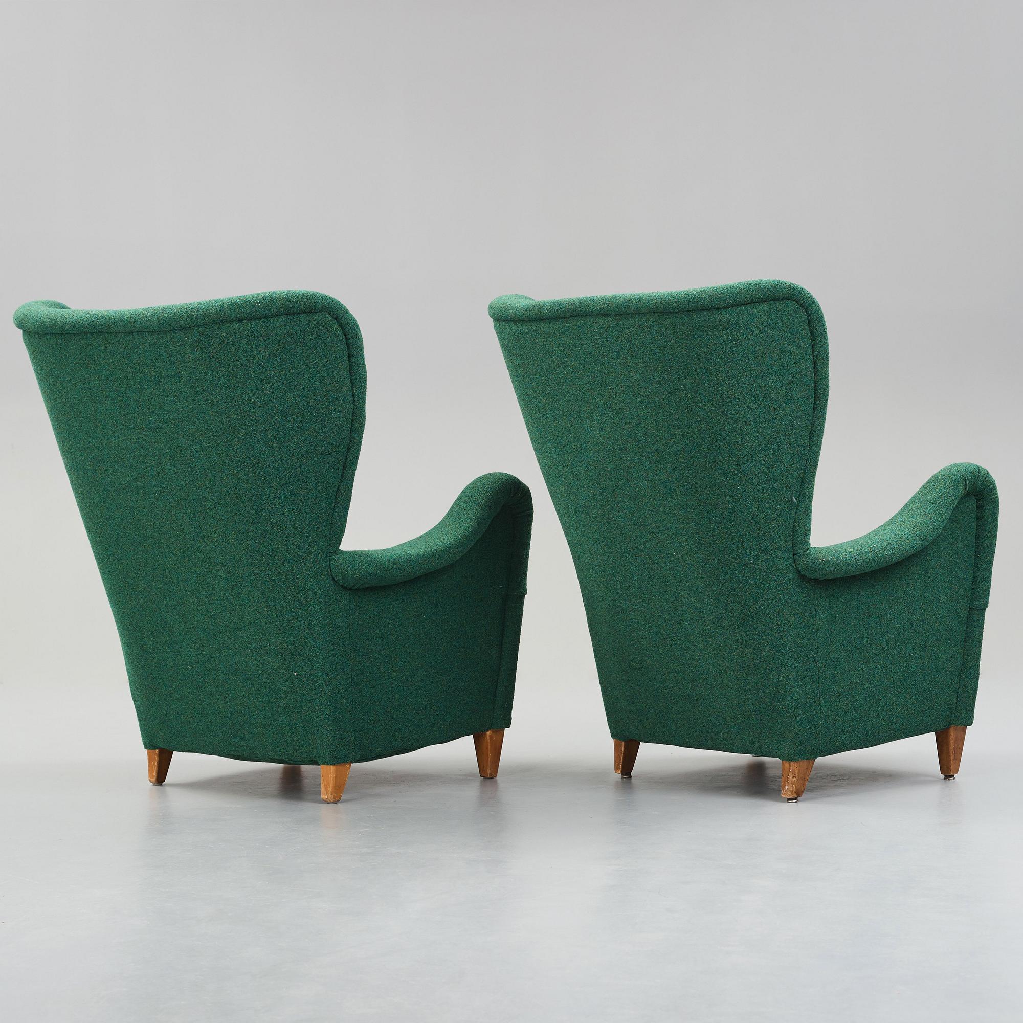 Otto Schulz, two easy chairs for Boet, Gothenburg 1940's.