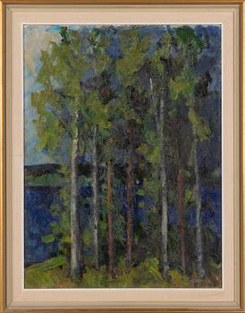 Helmi Kuusi, öljy levylle, signeerattu ja päivätty 1962.