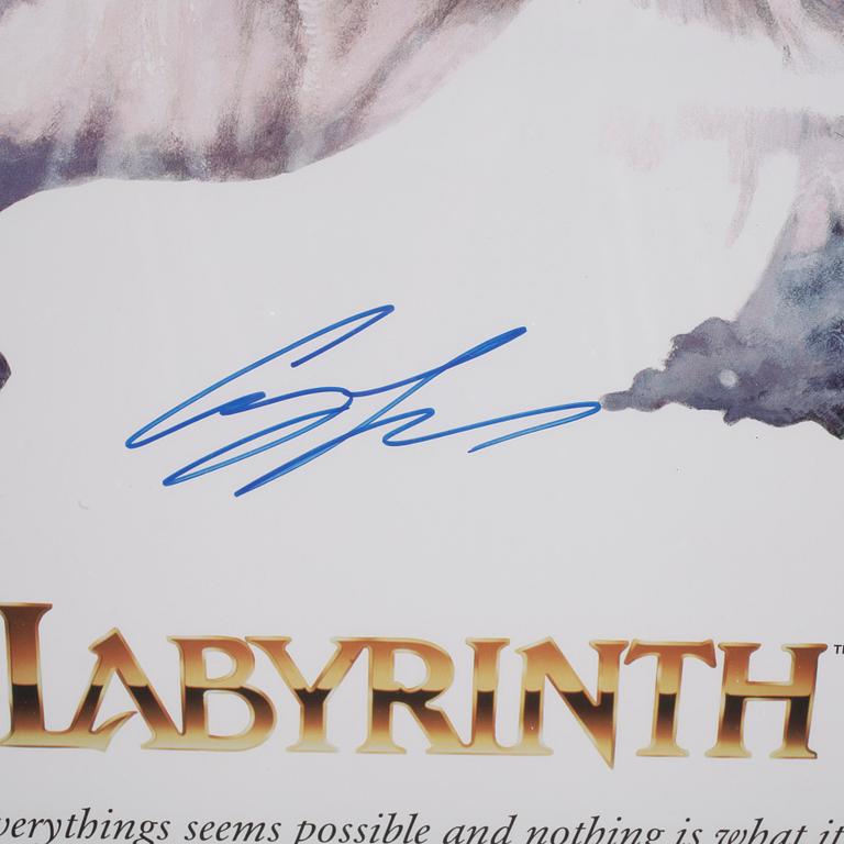 FILMAFFISCH, "Labyrinth", 5 st egenhändiga autografer.