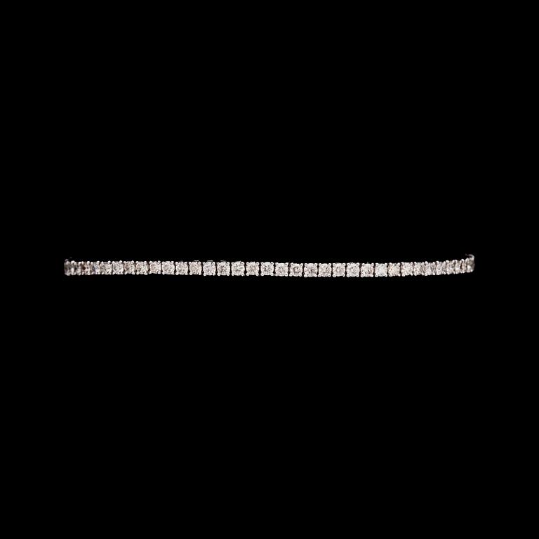 A brilliant cut diamond bracelet, tot. 3 cts.