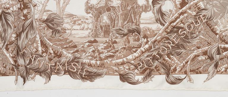 Hermès, two silk scarves.