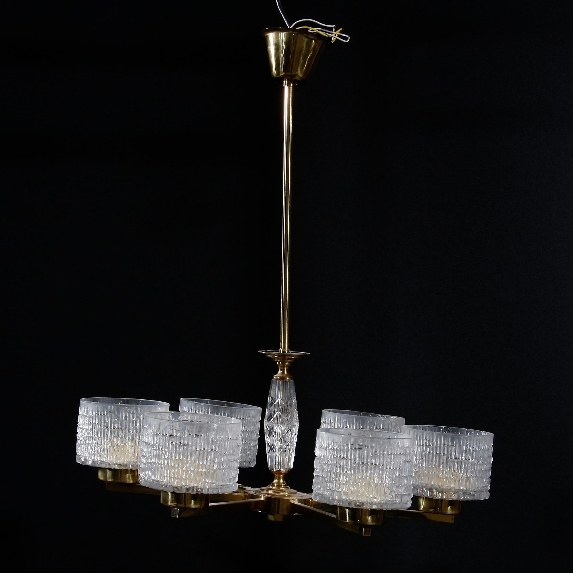 TAKARMATUR, glas och mässing, troligen Orrefors.