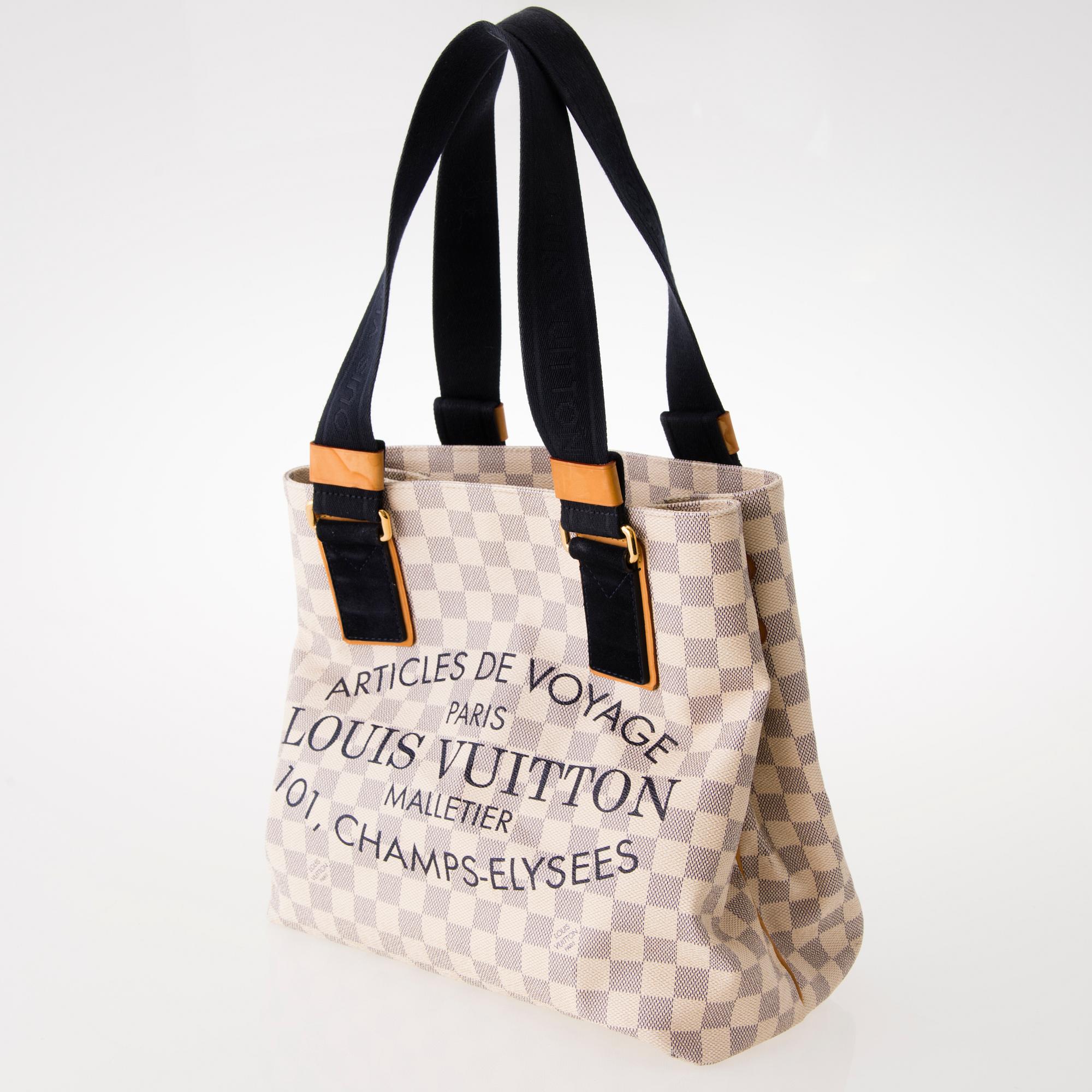 LOUIS VUITTON Damier Azur Articles de Voyage Tote Bag.