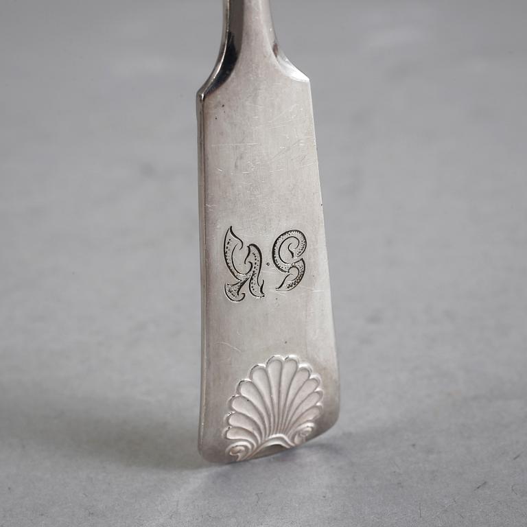 BESTICKSERVIS, 24 delar, silver samt nysilver, "Musslan", Åbo/Turku, Finland, 1930-tal.