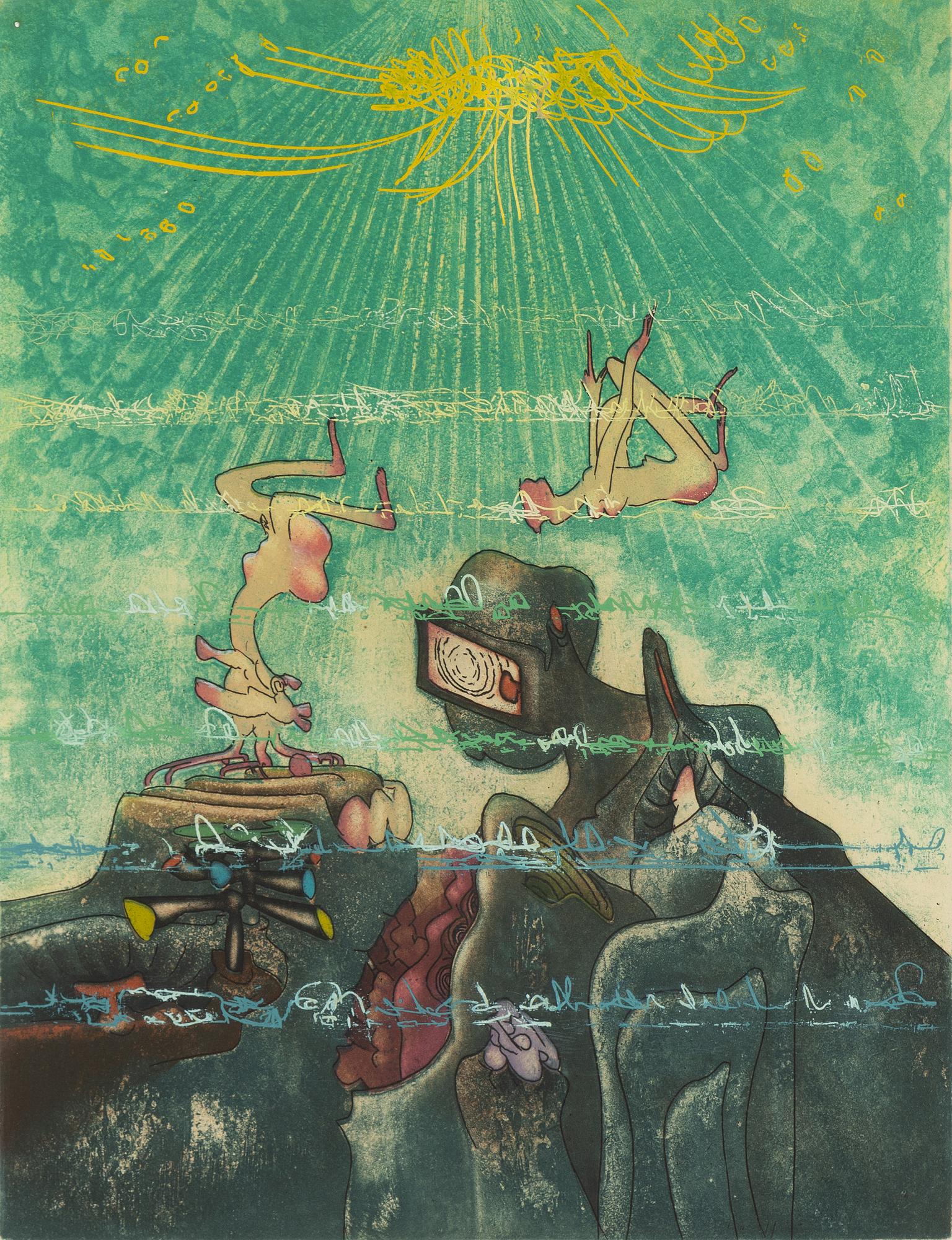 Roberto Matta, färgakvatint, 1974, signerad XXII/XXV.