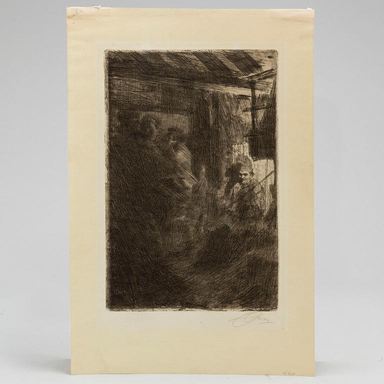 ANDERS ZORN, etching, 1917, III state of III, signed in pencil.