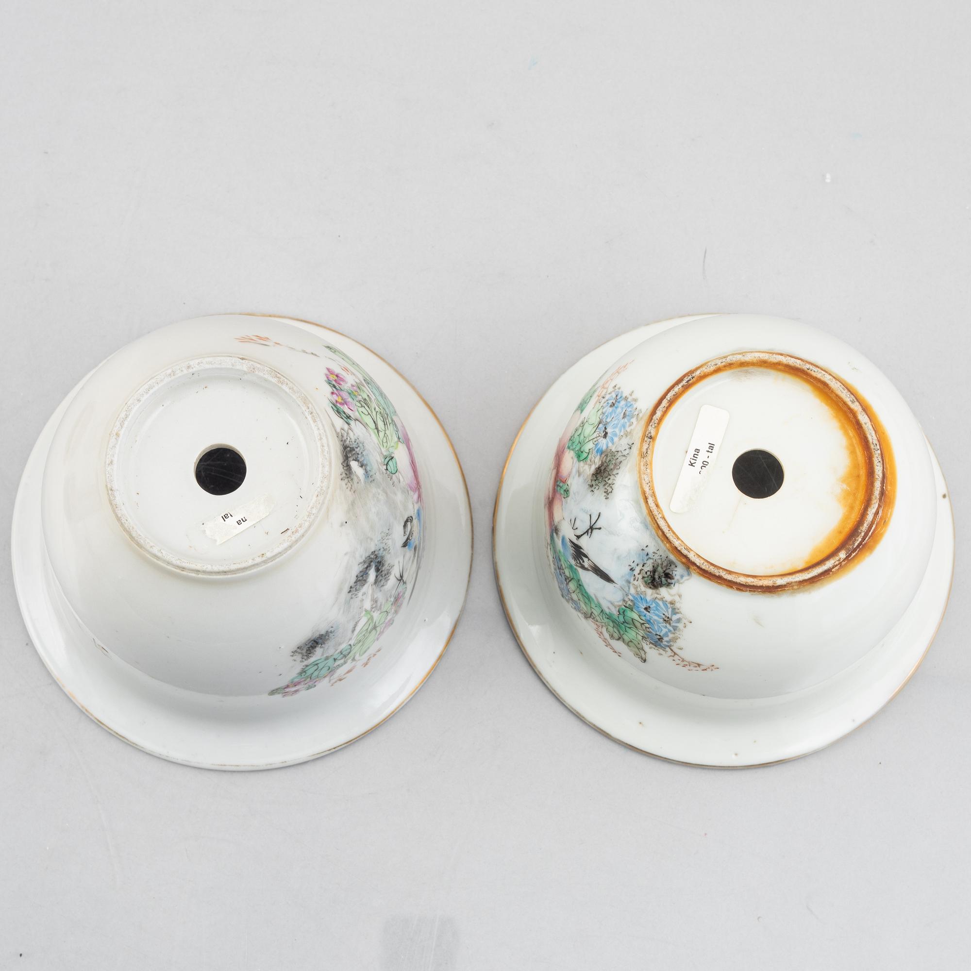 Two similar porcelain flower pots, China, 20th century.