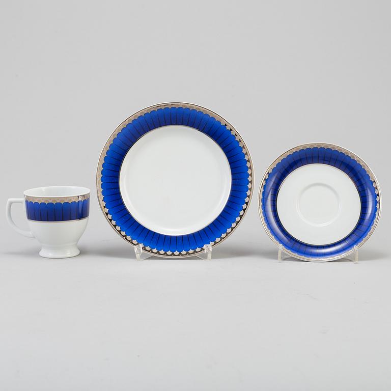 A set of 93 p, tableware. "Christineholm" or "Marianne Royal Blue", Millennium, design Sigvard Bernadotte, 21th century.