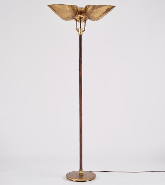 Carl-Axel Acking, a rare model "2645" floor lamp, Bröderna Malmströms metallvarufabrik, Sweden 1940s-50s.