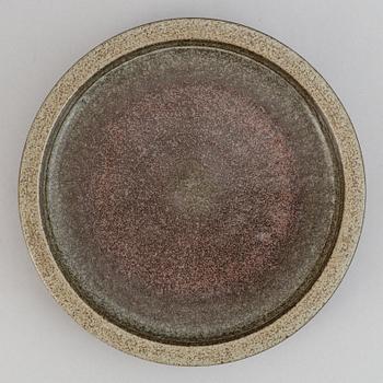 Carl-Harry Stålhane, a set of two stoneware bowls for Rörstrand and a stoneware dish from Palshus, Denmark.