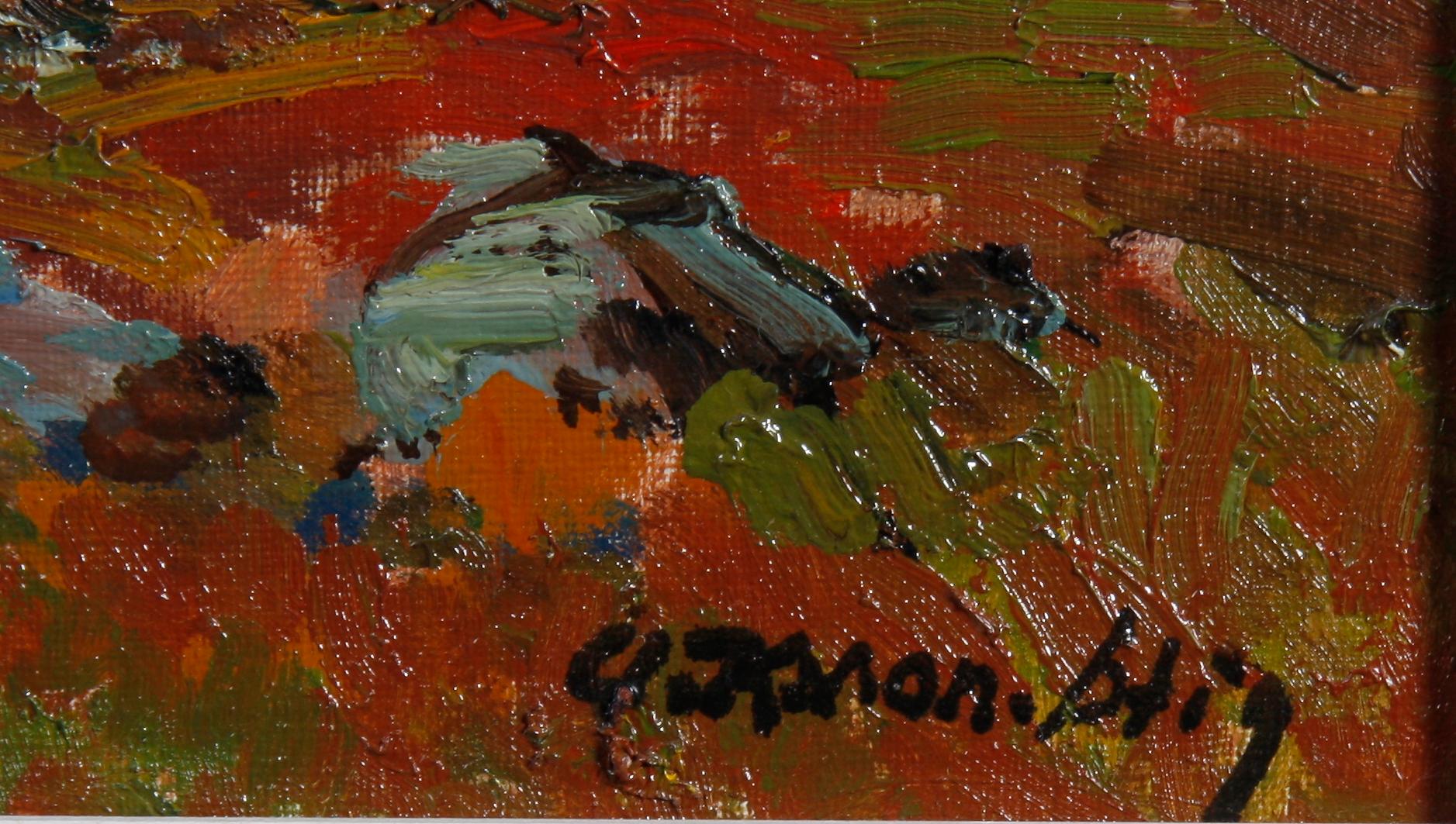 KARLSSON-STIG, ANTE, olja på pannå. Sign.