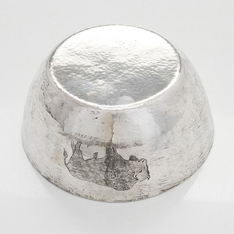 Tapio Wirkkala, skål, silver, Kultakeskus, Tavastehus 1965.