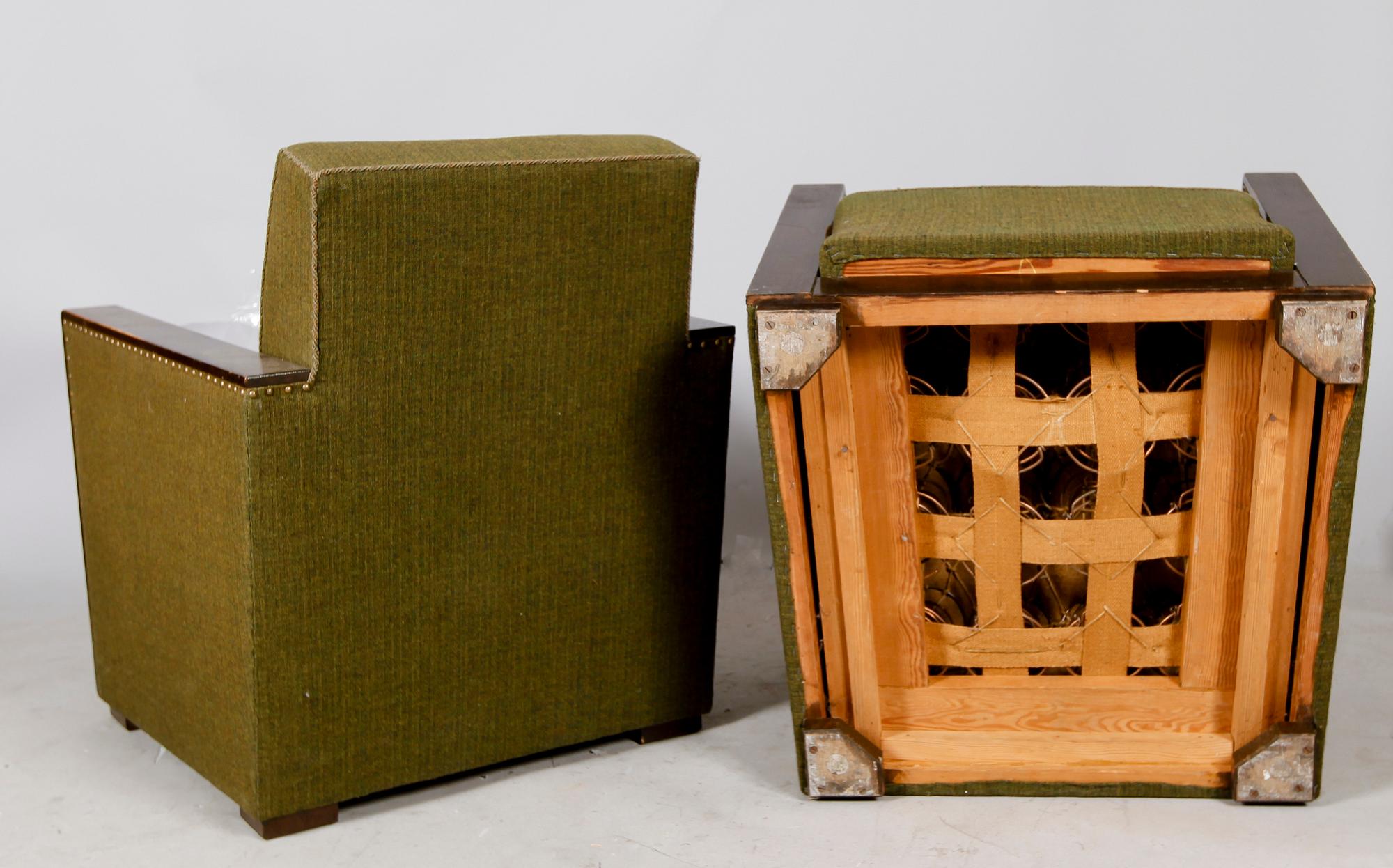 KARMFÅTÖLJER, 1 par, art déco, 1900-talets första hälft.