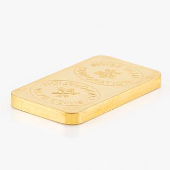 Gold bar, 24K gold, weight 100 g.