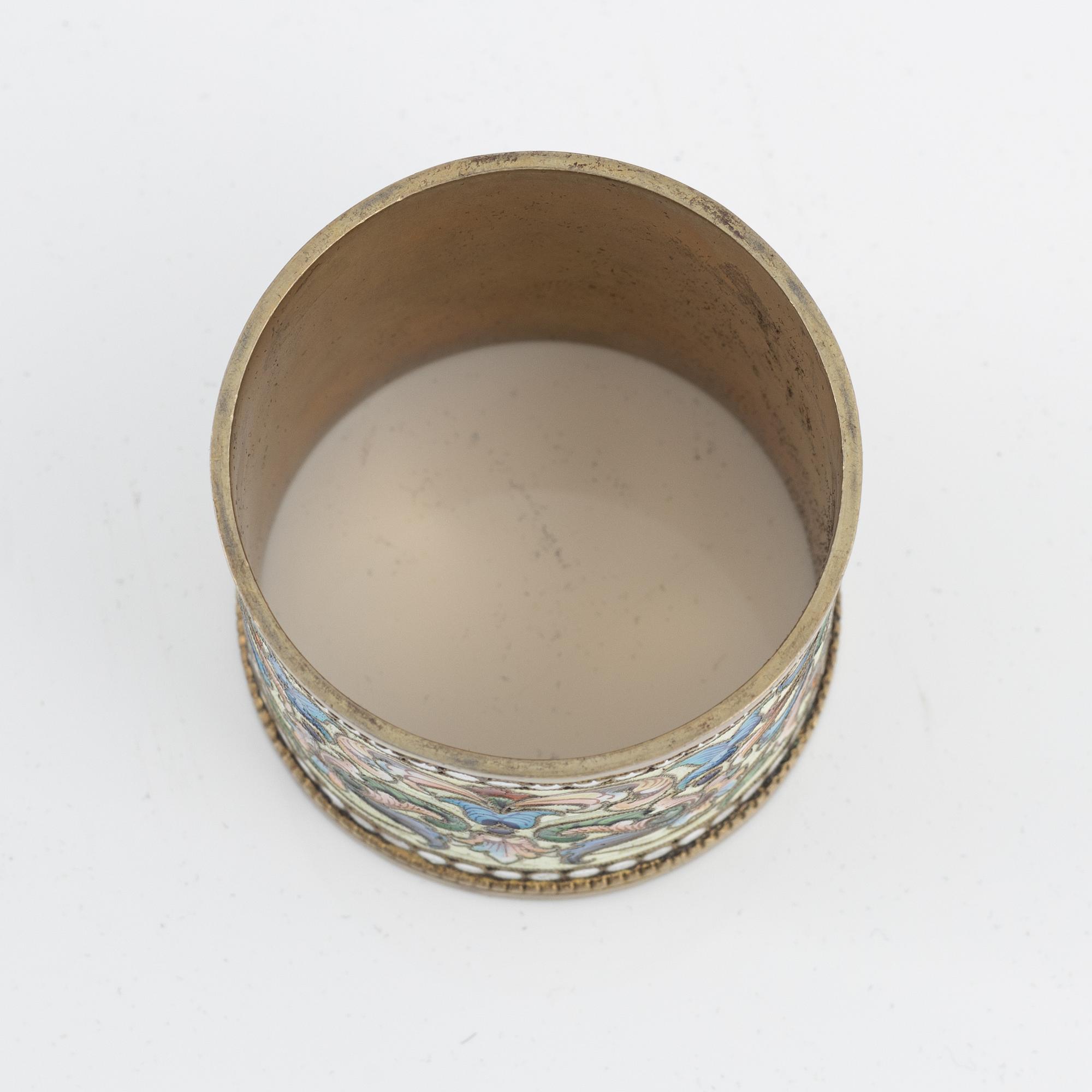 Servettring, silver Ryssland,  icke identifierad mästarstämpel, Moskva 1899-1908.