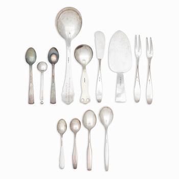 Cutlery, 26 pcs, silver, 20th century.