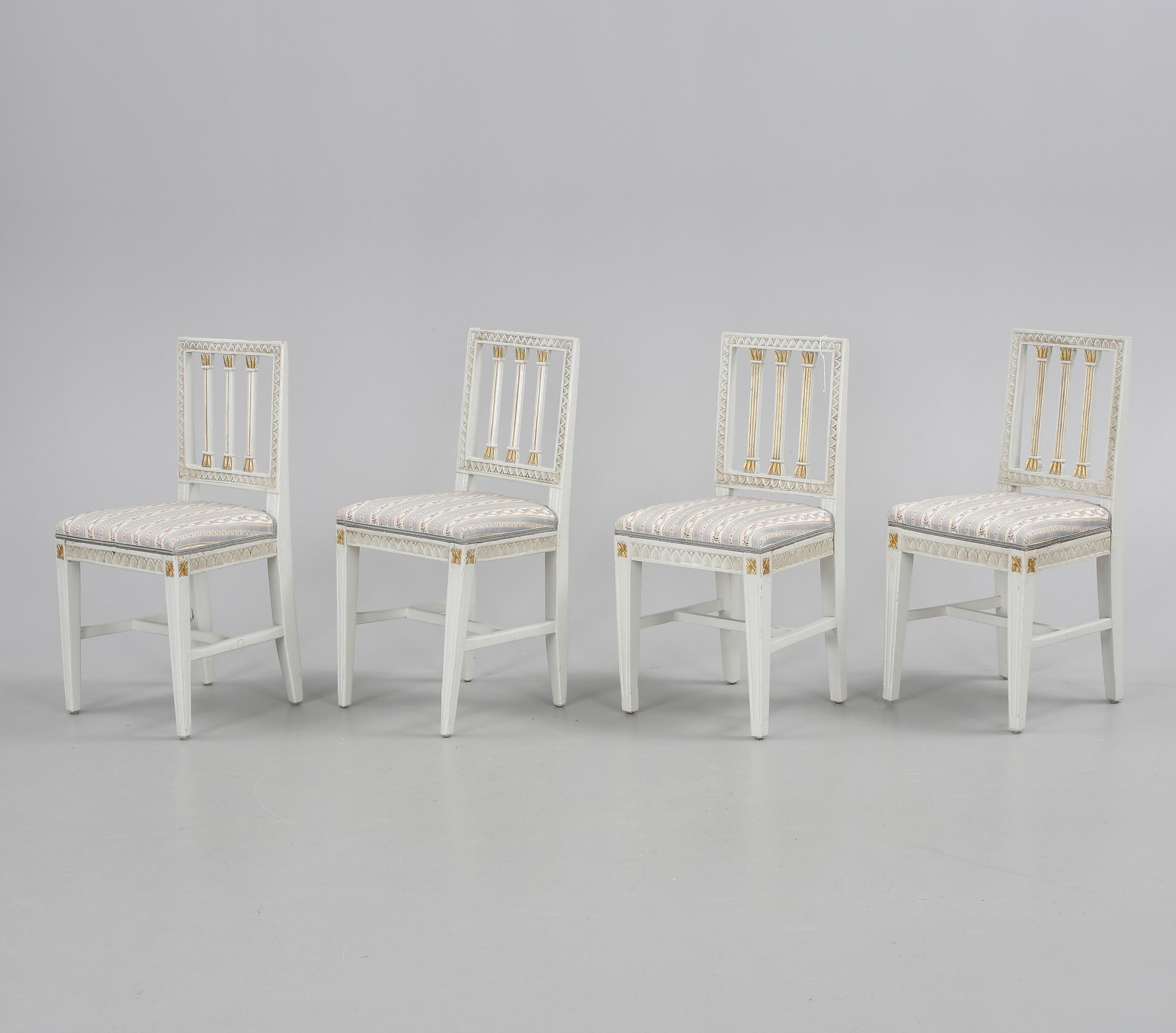 STOLAR, 4 st, gustaviansk stil, 1800-talets andra hälft.