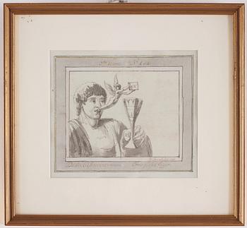 Carl August Ehrensvärd, "Goda gosse, glaset töm". Illustrations for drinking songs, 24.