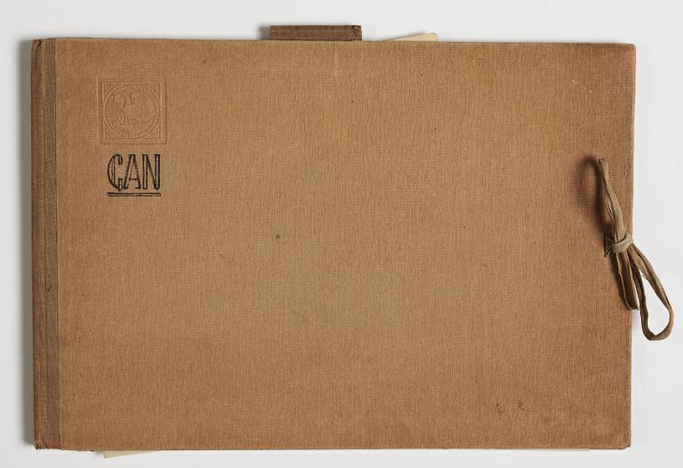 GÖSTA ADRIAN-NILSSON, sketchpad, 1920/30's, by the artist's own hand inscribed GAN with indian ink on the cover.