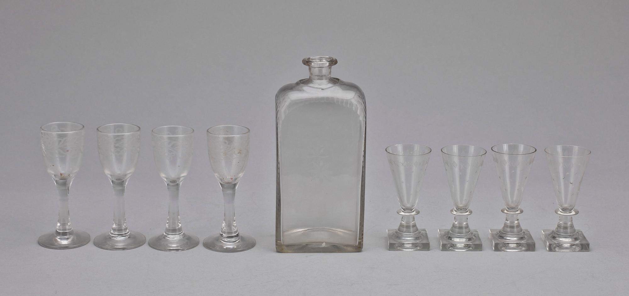 PARTI GLAS, 9 delar, 1800-tal.