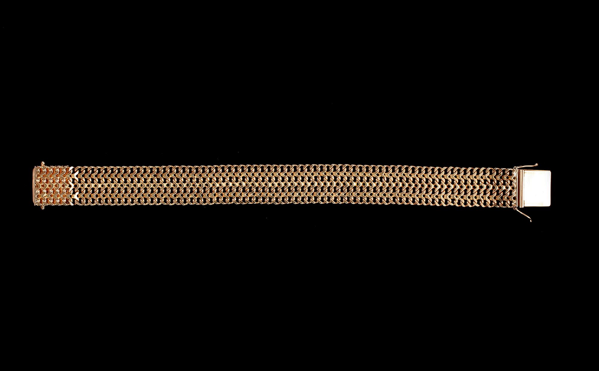 ARMLÄNK, 18 k guld. Erling Ahlen, Stockholm 1964. Ca 34 g.