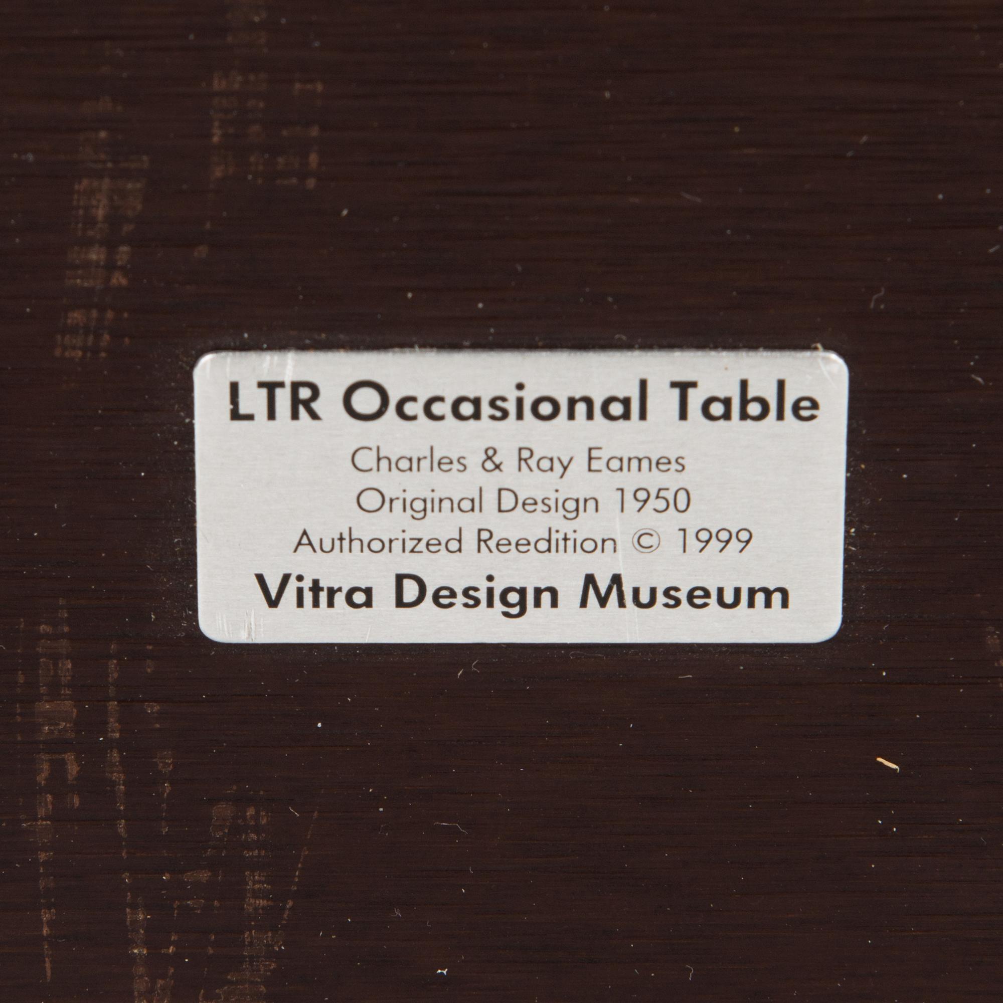 Charles & Ray Eames, Soffbord, LTR Occasional Table, Vitra Design Museum, 1999. Formgivet år 1950.
