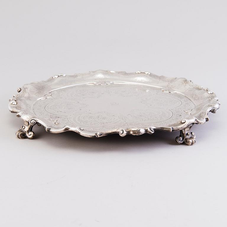 WALTER AND JOHN BARNARD, A Late Victorian sterling silver footed tray, mark of Walter and John II Barnard, London 1884.