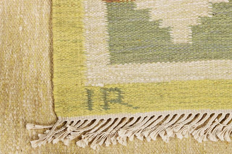 Ida Rydelius, a flat weave carpet, signed IS, Sweden, c. 198 x 135 cm.