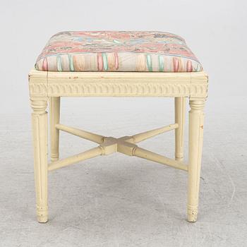 A Gustavian stool, circa 1800.