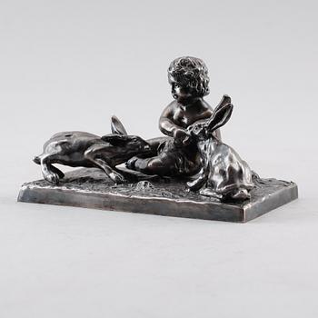 SKULPTUR, metall, omkring år 1900.