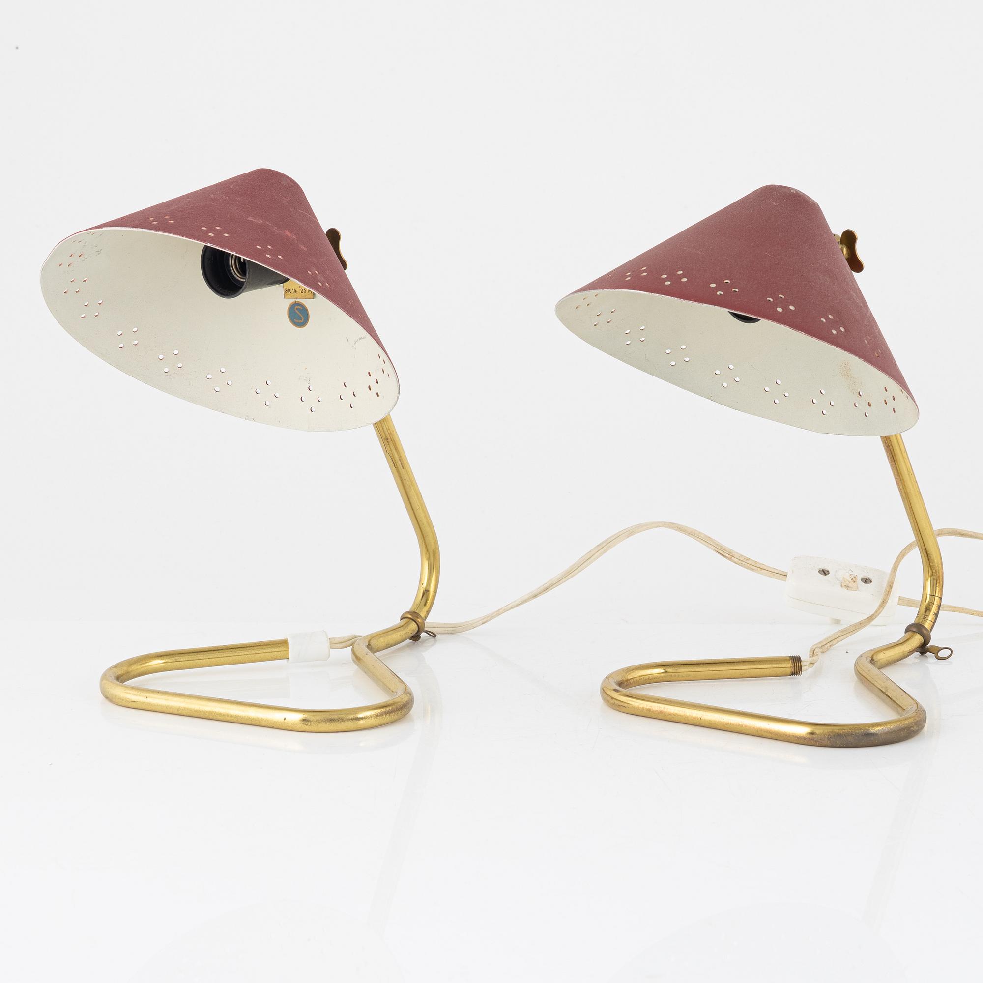 A pair of table lamps, GK Belysning, 1950's.