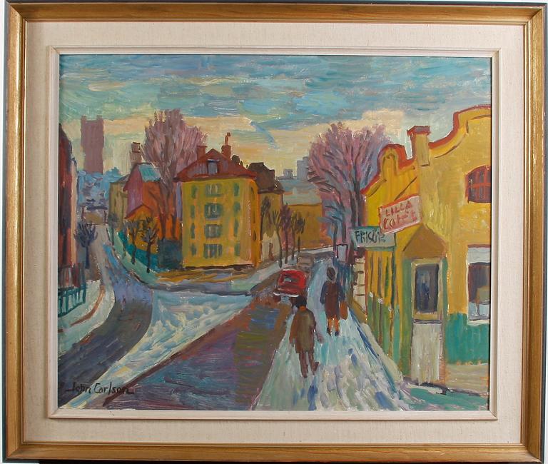 CARLSON, JOHN, olja på pannå, sign.