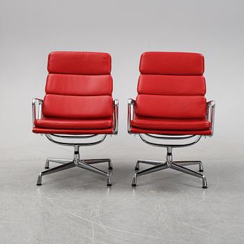 A pair of model EA 216 lounge chairs by Charles and Ray Eames for Vitra, designed 1969.