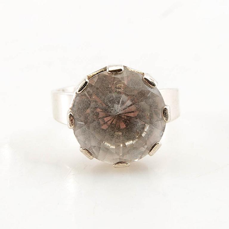 Ring samt armband Alton silver och bergkristall Falköping 1972.
