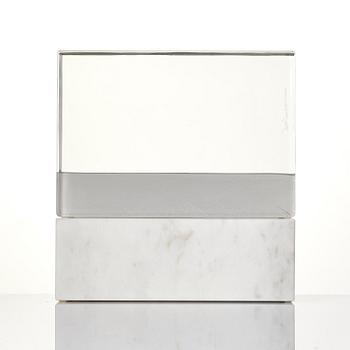 Jan Johansson, unik skulptur, slipat glas, Orrefors 1999.
