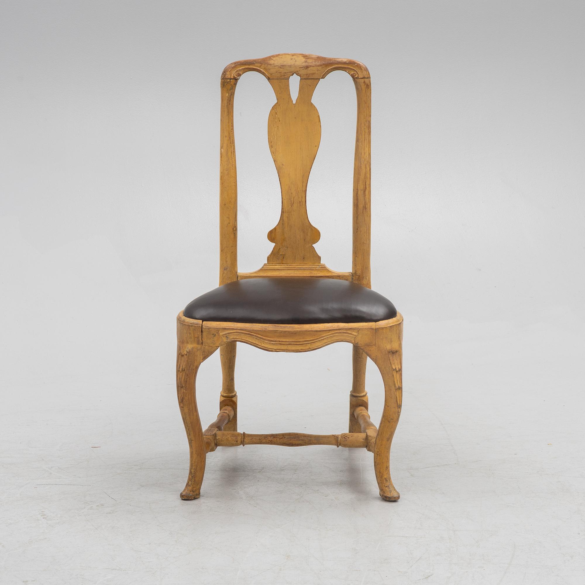 A Swedish rococo chair, later part 18th century.