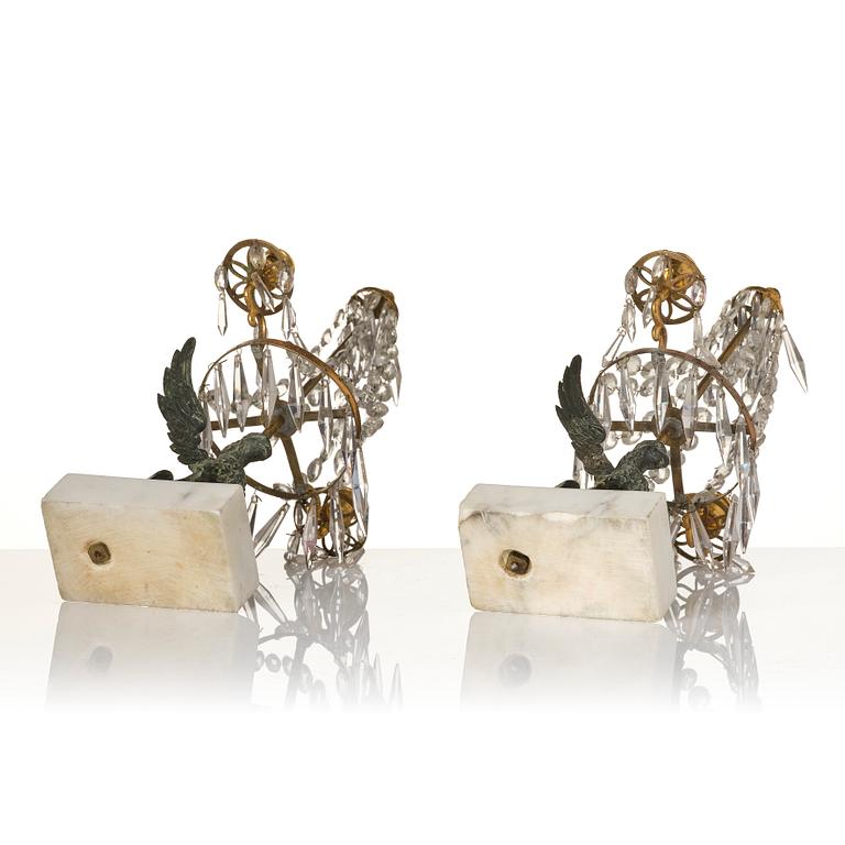 A pair of girandoles, 19th century.