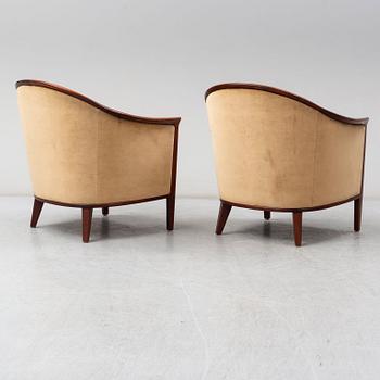 A pair of mahogany 'Fabiola' armchairs from Bröderna Andersson, second half of the 20th Century.