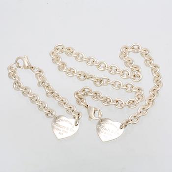 Tiffany & Co, halsband och armband, sterling silver, "Return to Tiffany & Co", original dustbag.