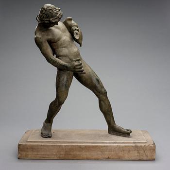 SKULPTUR, patinerad brons och sten, 1900-talets första hälft.