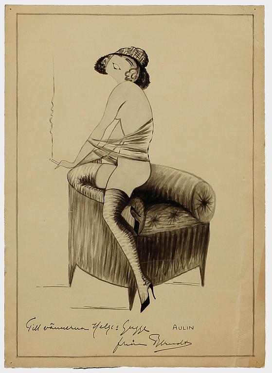 BERNDT AULIN, 11 st, akvarellerade tuschteckningar, sign. Dat 1923-24.