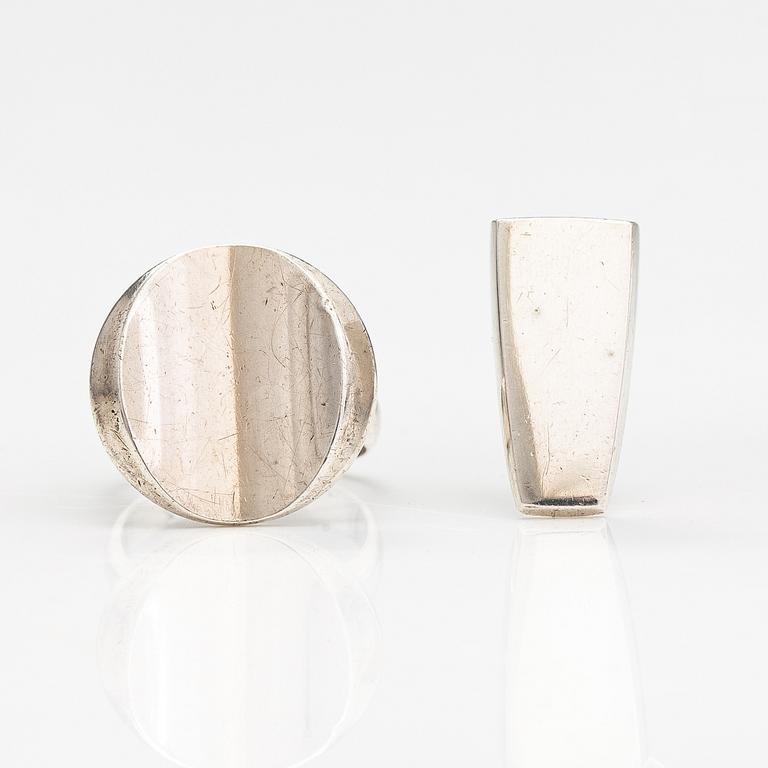 Riipus malli 423 ja sormus malli 107, sterlinghopeaa. Georg Jensen, Tanska.