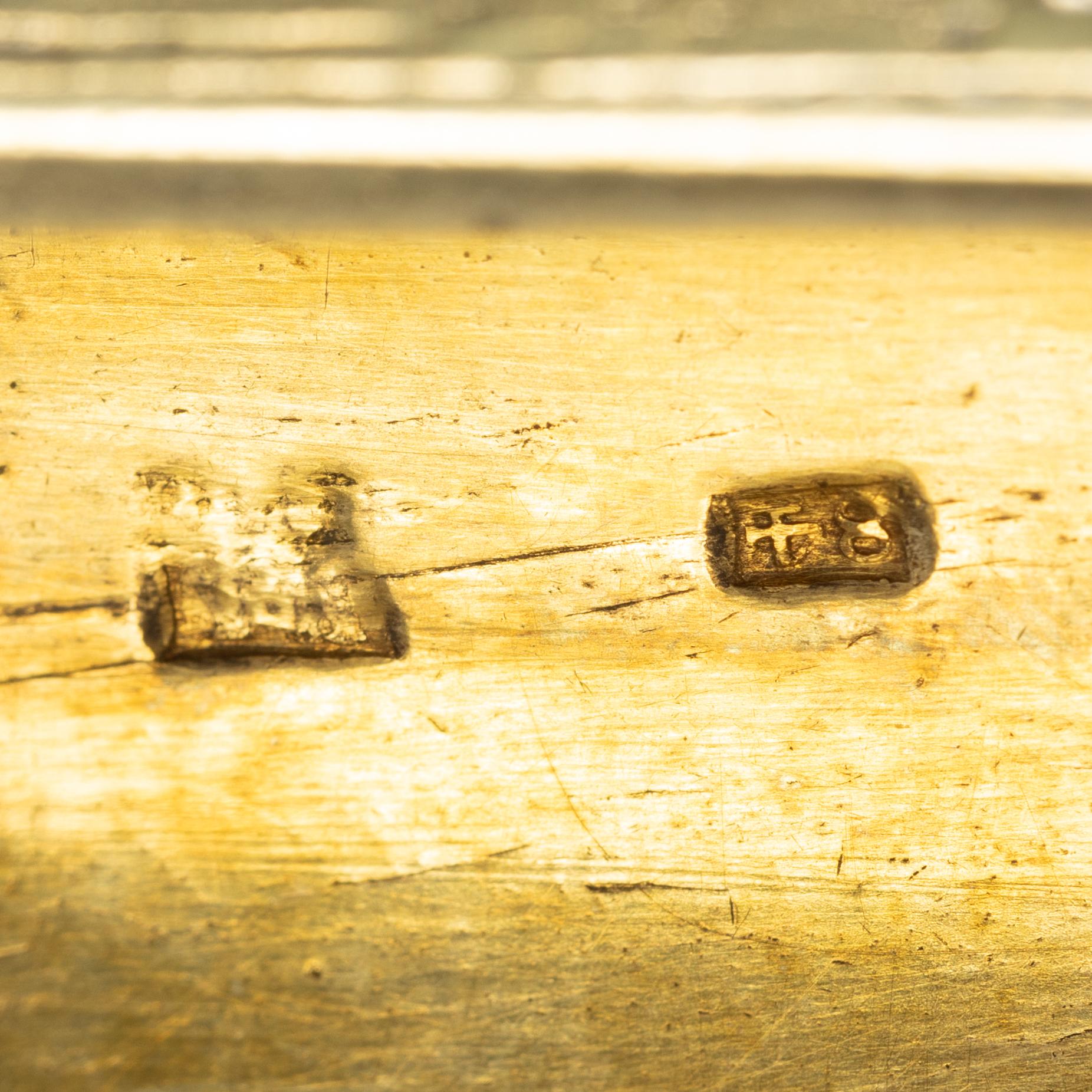 A Russian silver gilt box, indistinct marks, probably Moscow, 19th century.