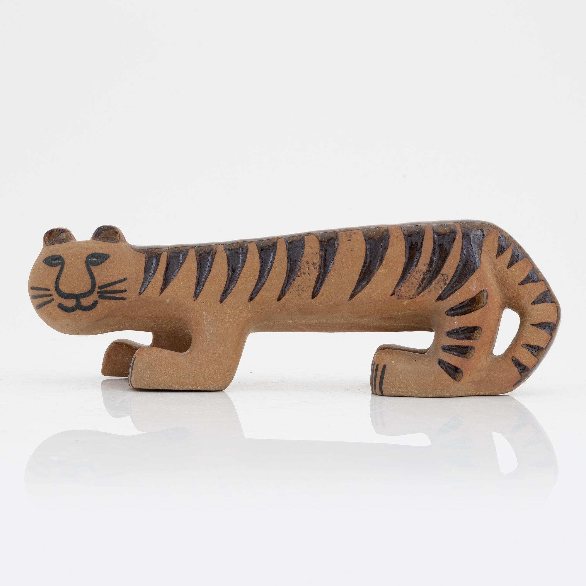 Lisa Larson, figurin, stengods, "Tiger" ur serien Afrika, Gustavsberg.