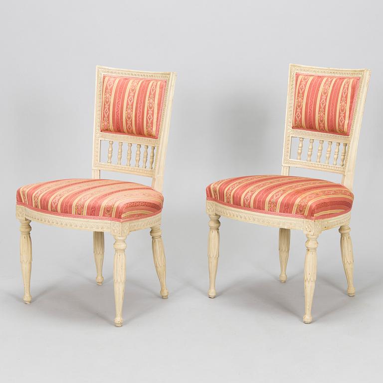 A pair of late Gustavian chairs, early 19th century.
