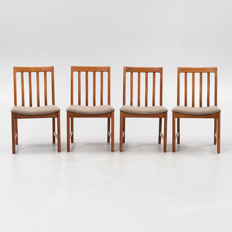 Karl Erik Ekselius, 4 walnut chairs, JO Carlsson Vetlanda, 1960's.